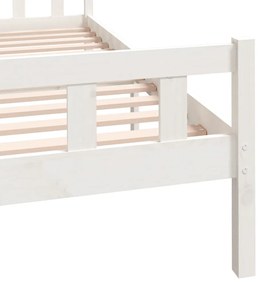 vidaXL Πλαίσιο Κρεβατιού Λευκό 150 x 200 εκ. Μασίφ Ξύλο King Size