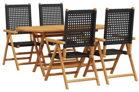 vidaXL Σέτ φαγητού για κήπο 5 pcs Μαύρο