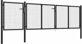vidaXL Πόρτα Κήπου Ανθρακί 400x75 εκ. από Ατσάλι