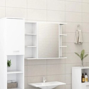 vidaXL Καθρέφτης Μπάνιου με Ντουλάπι Λευκό 80x20,5x64 εκ. Επεξ. Ξύλο