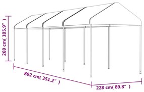 ΚΙΟΣΚΙ ΜΕ ΤΕΝΤΑ ΛΕΥΚΟ 8,92 X 2,28 X 2,69 Μ. ΑΠΟ ΠΟΛΥΑΙΘΥΛΕΝΙΟ 3155504