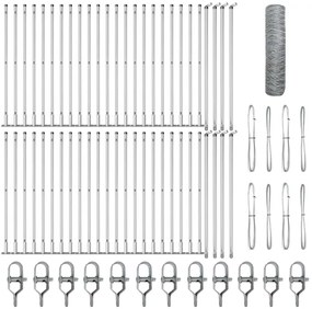 vidaXL Στύλος Περιφράξεων Ασημί 100 x 1 μ (πλέγμα 36 χιλ) Ατσάλι