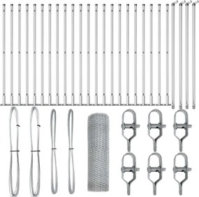 vidaXL Στύλος Περιφράξεων Ασημί 50 x 0,6 m (δίχτυ 13 mm) Ατσάλι