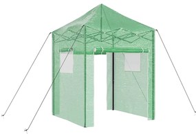 vidaXL Θερμοκήπιο με στέγη Πράσινο 200 x 200 x 300 εκ Ατσάλι