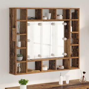 vidaXL Ντουλάπα Καθρέφτη με ράφι Παλαιό ξύλο 91 x 15 x 76.5 εκ.