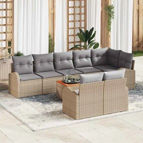 vidaXL Σετ Καναπέ Κήπου 9 pcs Beige, ανοιχτό γκρι