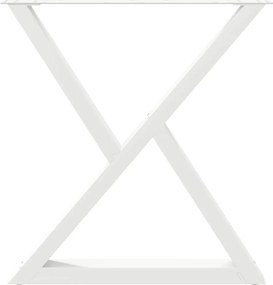 vidaXL Πόδια Τραπεζαρίας 2 τεμ. Λευκά 70x(72-73,3) εκ. Ατσάλι