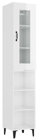 vidaXL Ντουλάπι Γυαλ. Λευκό 34,5 x 34 x 180 εκ. από Επεξεργασμένο Ξύλο