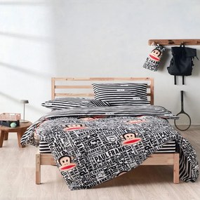 Παπλωματοθήκη Παιδική Paul Frank 54 (Σετ 2τμχ) White-Black Kentia Ημίδιπλο 185x245cm 100% Βαμβάκι