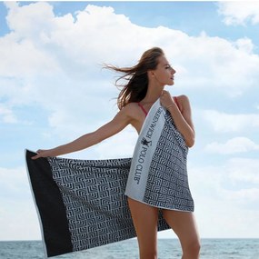 Πετσέτα Θαλάσσης 3731 Grey-Black Greenwich Polo Club Beach 90x170cm 100% Βαμβάκι