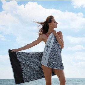 Πετσέτα Θαλάσσης 3731 Grey-Black Greenwich Polo Club Beach 90x170cm 100% Cotton