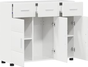 vidaXL Πλαϊνό γραφείο FLORIN 88,5 x 30,5 x 73 εκ Υψηλής γυαλάδας λευκό