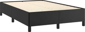vidaXL Κρεβάτι Boxspring με Στρώμα Μαύρο 120x190εκ.από Συνθετικό Δέρμα