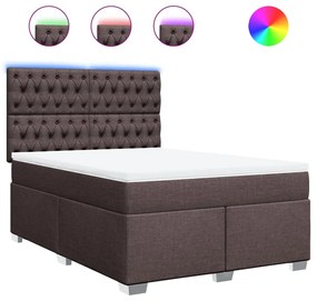 ΚΡΕΒΑΤΙ BOXSPRING ΜΕ ΣΤΡΩΜΑ ΣΚΟΥΡΟ ΚΑΦΕ 160X200 ΕΚ ΥΦΑΣΜΑΤΙΝΟ 3292849