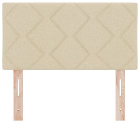 vidaXL LED Κεφαλάρι Σχεδιασμός Διαμαντιών Κρεμ 80 εκ Ύφασμα