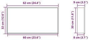 Εσοχή Ντους Βουρστ. Μαύρο Ματ 62x32x9 εκ. Αν. Ατσάλι - Μαύρο
