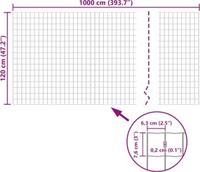 vidaXL Συρματόπλεγμα Σετ Πράσινο 10 x 1,2 μ. Ατσάλινο