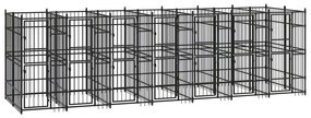 Κλουβί Σκύλου Εξωτερικού Χώρου 12,9 μ² από Ατσάλι - Μαύρο
