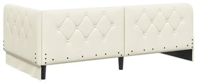 vidaXL Κρεβάτι Γωνίας Κρεμ 90 x 200 cm Βελούδο