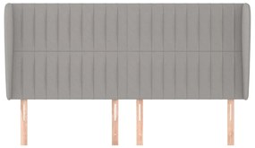 Κεφαλάρι με Πτερύγια Ανοιχτό Γκρι 163x23x118/128 εκ. Υφασμάτινο - Γκρι