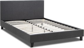 Κρεβάτι Flat Megapap υφασμάτινο χρώμα ανθρακί 150x200εκ.