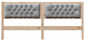vidaXL Κεφαλάρι Άλλο Καφέ και ανοιχτό γκρι 180 cm Μασίφ ξύλο πεύκου