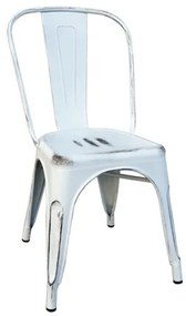 Καρέκλα Στοιβαζόμενη RELIX Μέταλλο Άσπρο Antique 45x51x85cm