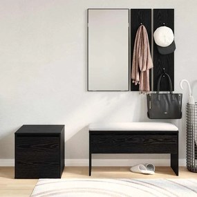 vidaXL Σετ επίπλων χωλ με συρτάρι 3 pcs Μαύρη δρυς 80 x 31 x 40 εκ