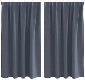 vidaXL Κουρτίνες με κουρτίνες 2 pcs Ανθρακί Πολυεστέρας