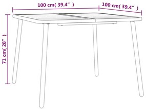 vidaXL Τραπέζι Κήπου Ανθρακί 100x100x71 εκ. Ατσάλινο