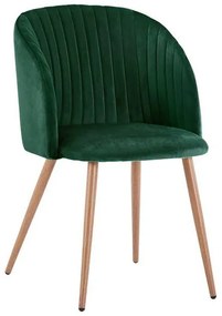 Armchair Leah with Velvet Cyppress Green and Metallic Legs  51x58x80 cm