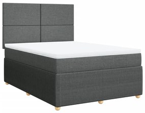 ΚΡΕΒΑΤΙ BOXSPRING ΜΕ ΣΤΡΩΜΑ ΣΚΟΥΡΟ ΓΚΡΙ 160X200 ΕΚ ΥΦΑΣΜΑΤΙΝΟ 3292101