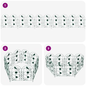 vidaXL Φράχτης Κήπου 5 pcs Πράσινο Ατσάλι