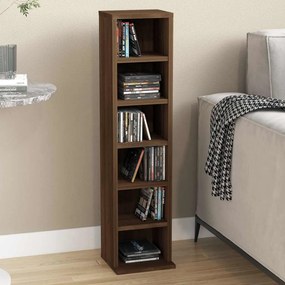 vidaXL Έπιπλο για CD Καφέ Δρυς 21 x 20 x 88 εκ. από Επεξεργασμένο Ξύλο