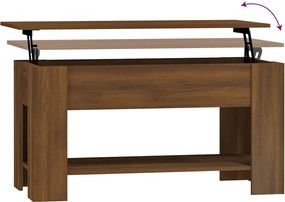 vidaXL Τραπεζάκι Σαλονιού Καφέ Δρυς 101x49x52 εκ. Επεξεργασμένο Ξύλο