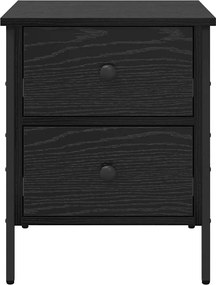 vidaXL Κομοδίνο με συρτάρι Μαύρη δρυς 40 x 42 x 50 cm