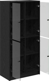 vidaXL Highboard Μαύρη Οξυά 68 x 37 x 142 εκ Επεξεργασμένο ξύλο