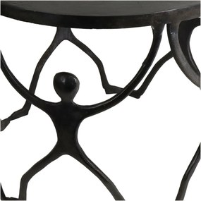 Τραπεζάκι ArteLibre Άνθρωποι Μαύρο Αλουμίνιο 58x58x49cm Σετ 2Τμχ