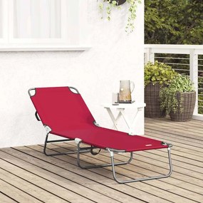 vidaXL Πτυσσόμενη ξαπλώστρα Κόκκινο 188 x 57 x 86,5 εκ. Πολυεστέρας