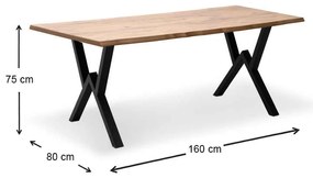 Τραπέζι Walter Megapap Mdf - μεταλλικό χρώμα ακακίας 160x80x75εκ.