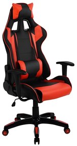 Πολυθρόνα Γραφείου Gaming ULTIMET Κόκκινο/Μαύρο PVC 66x67x127-135cm-14990126