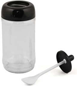 Βάζα Μπαχαρικών (Σετ 12Τμχ) 430KSV1468 6,5x6,5x13cm 300ml Clear-Black Hermia Γυαλί