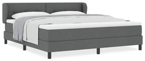 vidaXL Κρεβάτι box spring με στρώμα Σκούρο γκρι 180 x 200 cm ύφασμα