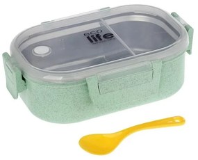 Ecolife Φαγητοδοχείο 900ml Με Χώρισμα Light Green 33-BO-9074