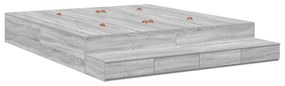 vidaXL Κρεβάτι με Αποθηκευτικό Χώρο Γκρι sonoma 200x200 εκ.