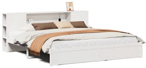 vidaXL Κρεβάτι Βιβλιοθήκη Χωρίς Στρώμα 180x200 εκ Μασίφ Ξύλο Πεύκου