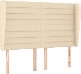 vidaXL Κρεβάτι Boxspring με Στρώμα Κρεμ 140x200 εκ. Υφασμάτινο