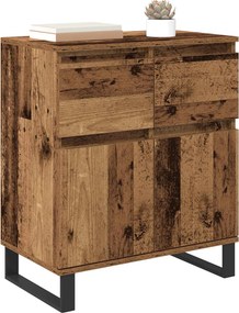 vidaXL Πλαϊνό γραφείο με συρτάρι Παλιό Ξύλο 60 x 35 x 70 cm