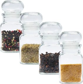 Γυάλινα δοχεία για μπαχαρικά Εxcellent Houseware - 150ml - 4τμχ
