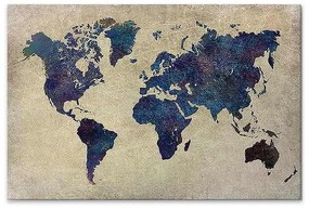 Πίνακας σε καμβά World Map&quot; Megapap ψηφιακής εκτύπωσης 75x50x3εκ.&quot;